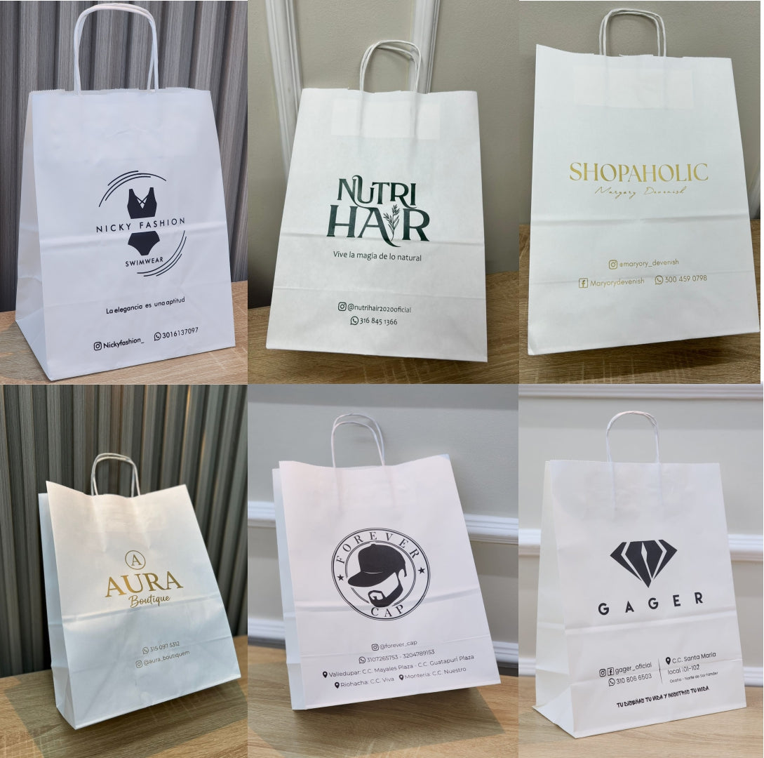 Bolsas Kraft personalizadas con Servicio de estampado.