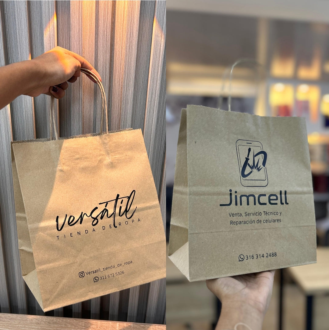 Bolsas Kraft personalizadas con Servicio de estampado.