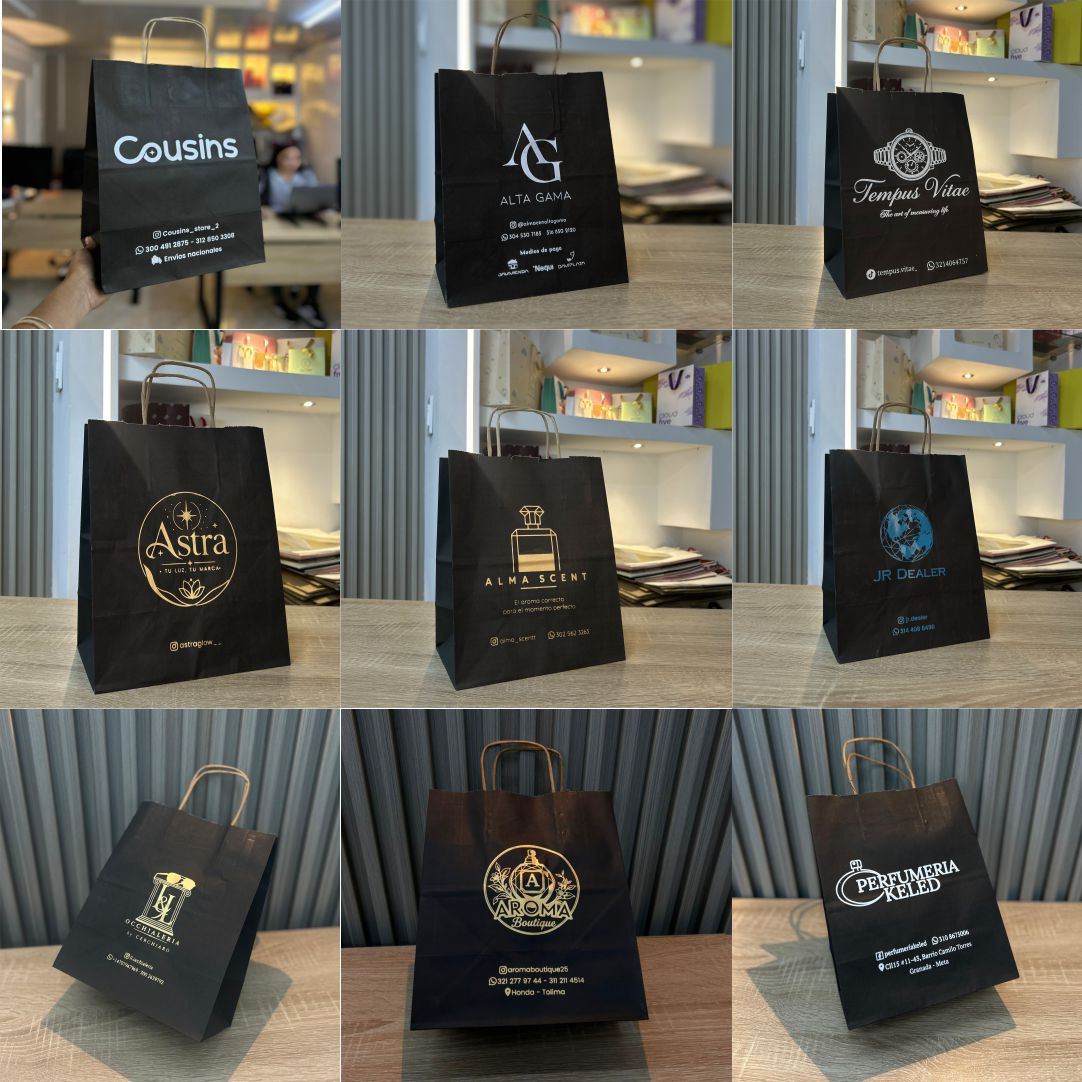 Bolsas Kraft personalizadas con Servicio de estampado.