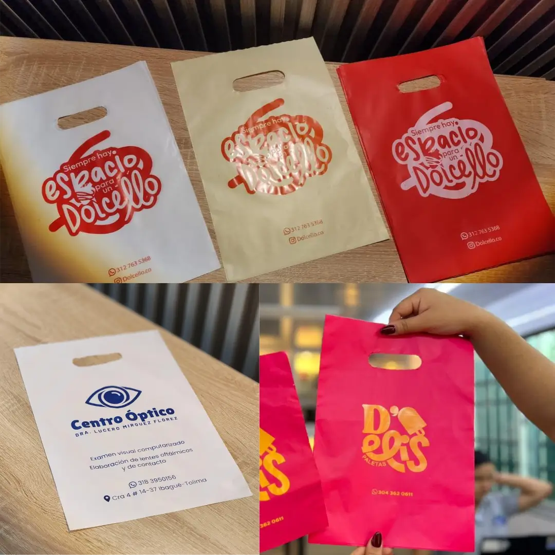 Bolsas Plásticas personalizadas con Servicio de estampado.