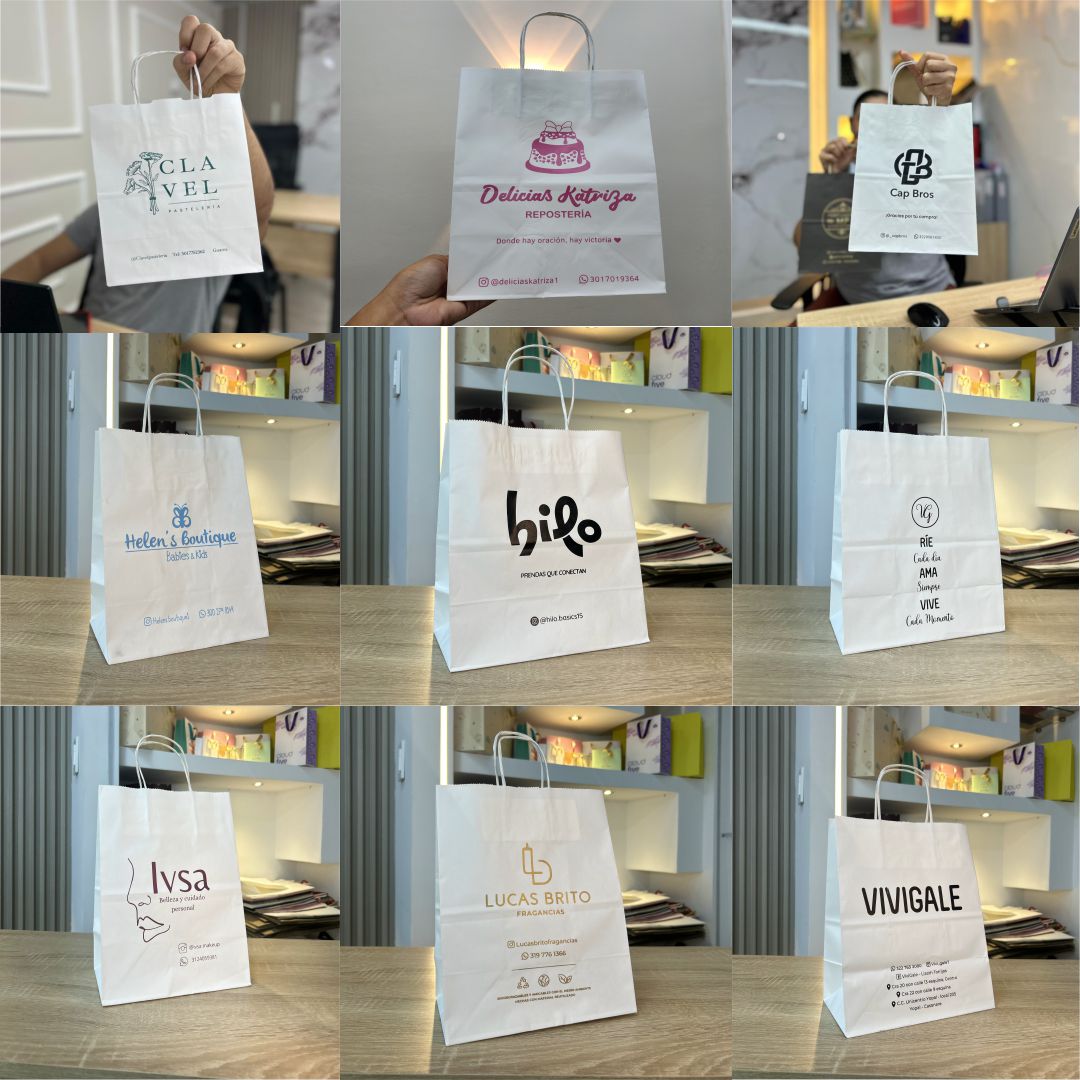 Bolsas Kraft personalizadas con Servicio de estampado.