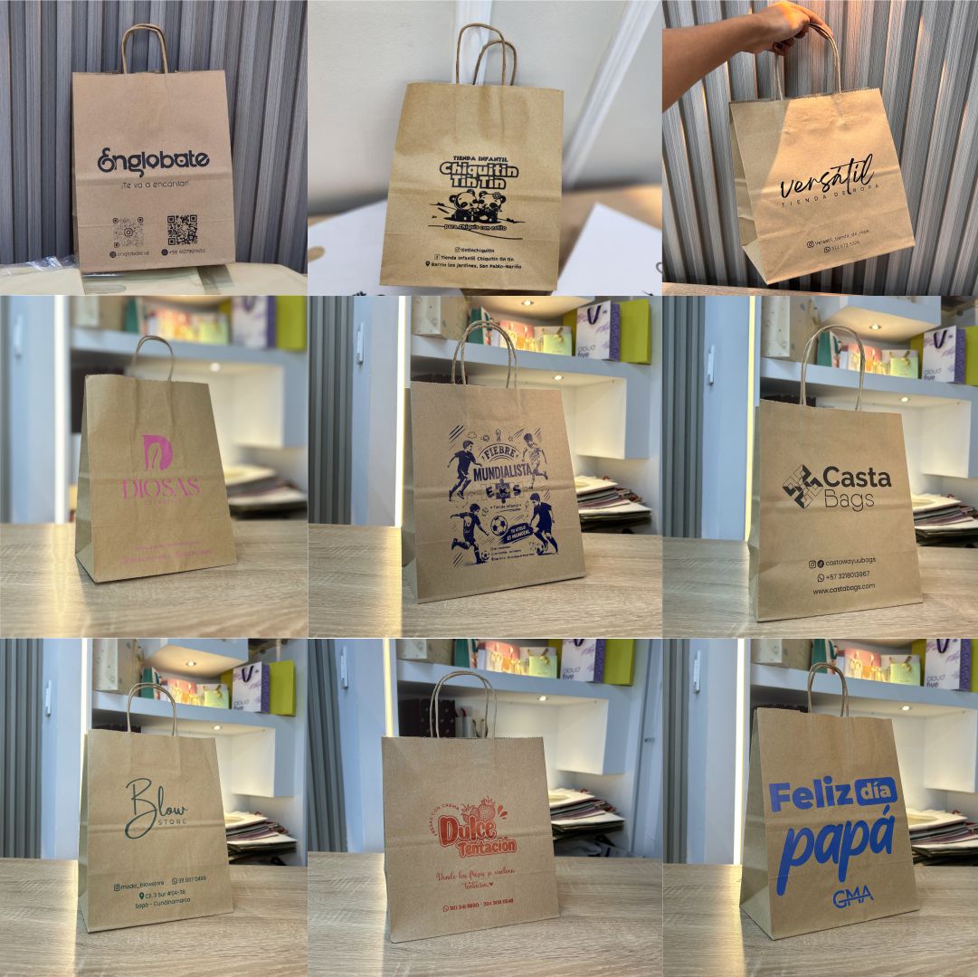 Bolsas Kraft personalizadas con Servicio de estampado.