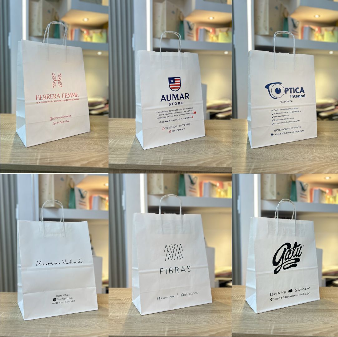 Bolsas Kraft personalizadas con Servicio de estampado.