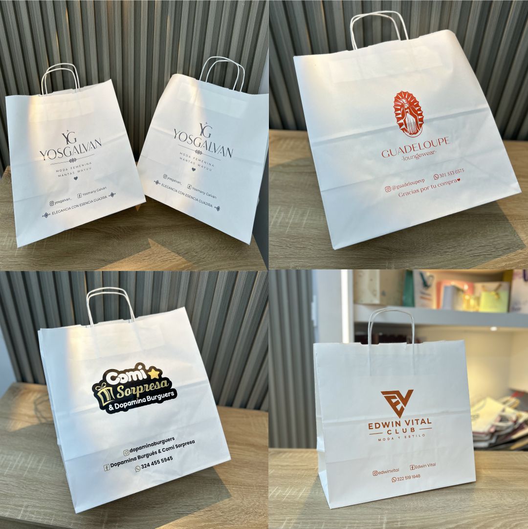 Bolsas Kraft personalizadas con Servicio de estampado.