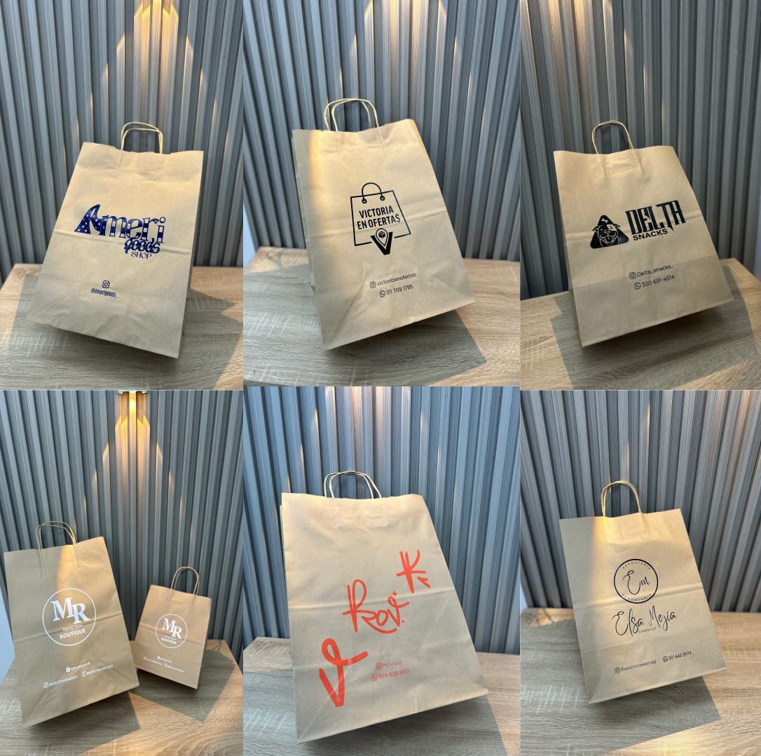 Bolsas Kraft personalizadas con Servicio de estampado.
