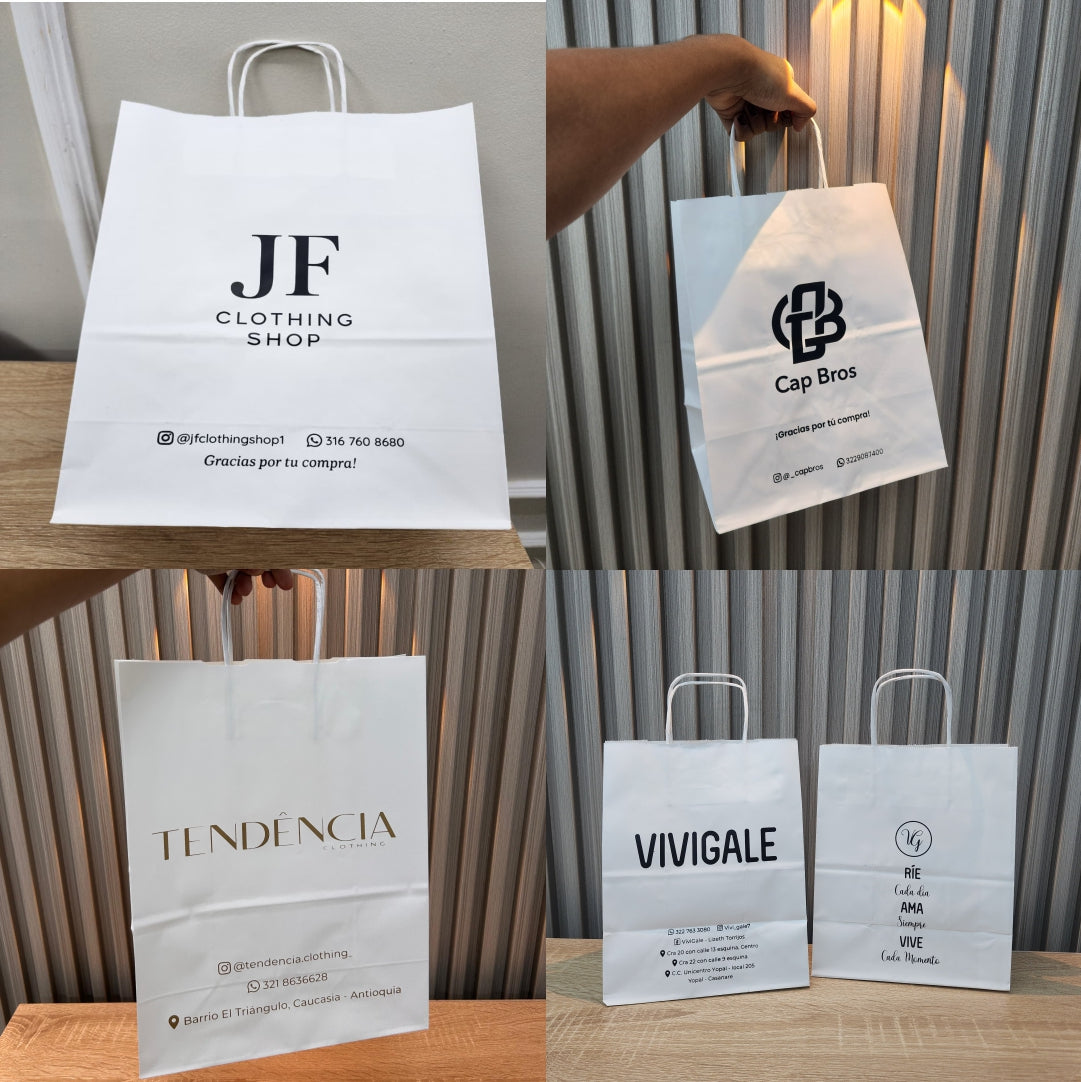 Bolsas Kraft personalizadas con Servicio de estampado.
