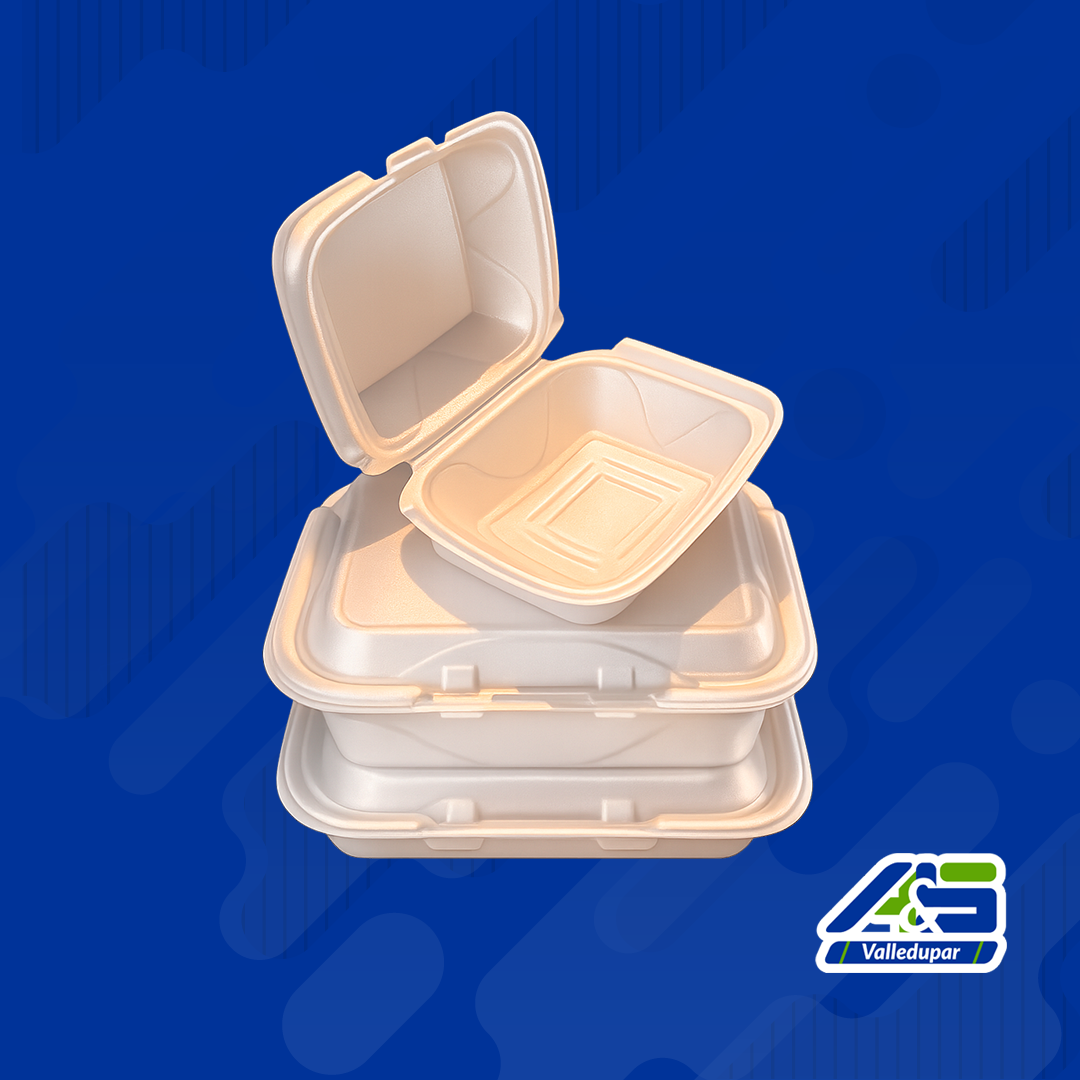 Portacomidas Platos desechables con tapa de icopor