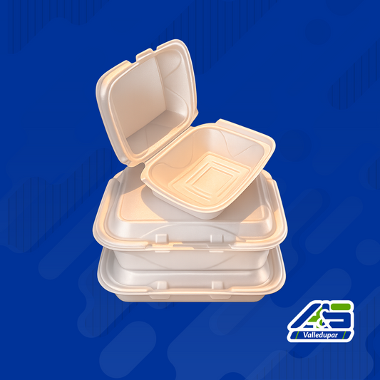 Portacomidas Platos desechables con tapa de icopor