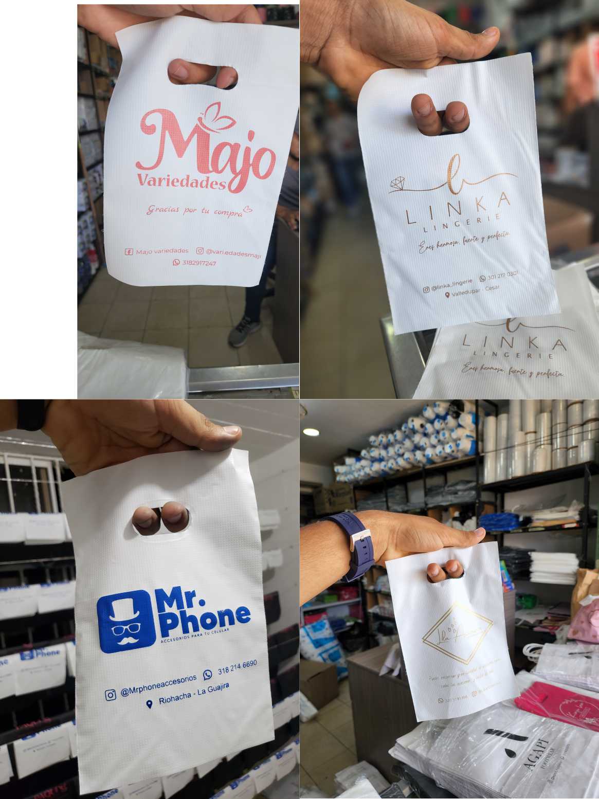 Bolsas Plásticas personalizadas con Servicio de estampado.