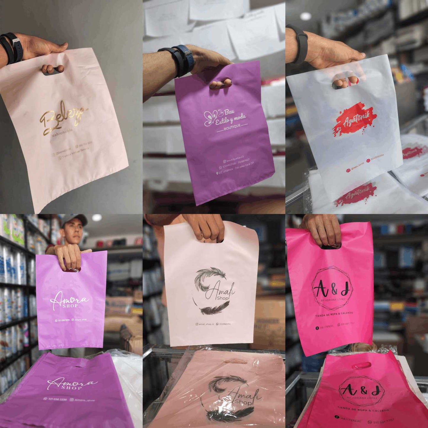 Bolsas Plásticas personalizadas con Servicio de estampado.